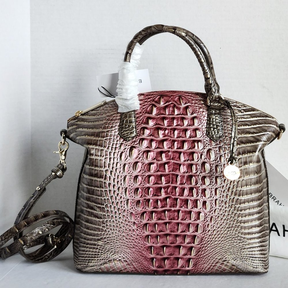 Brahmin Satchel Large Duxbury Garnet Ombre Leather Crossbody Bag NWT>>PRICE FIRM